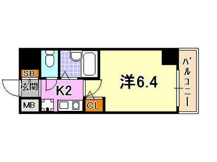 ワコーレ新神戸ステージ(1K/4階)の間取り写真