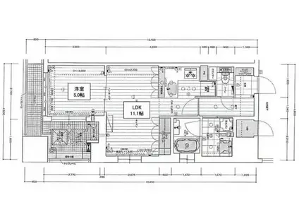 リーガル西長堀II(1LDK/12階)の間取り写真
