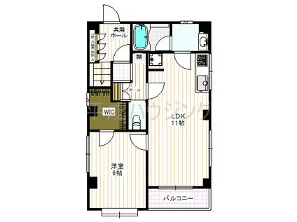 カサデアール(1LDK/2階)の間取り写真