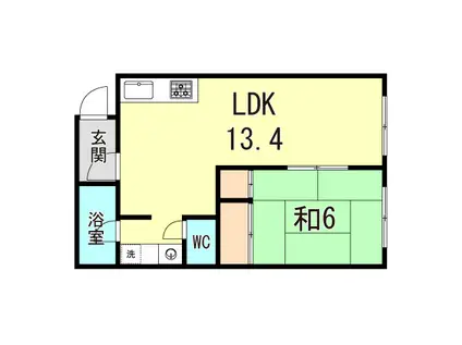 よしかわビル(1LDK/3階)の間取り写真