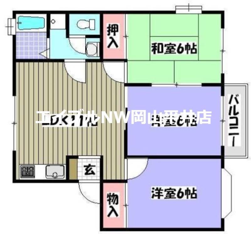 アヴェニール倉益A(3LDK/2階)の間取り写真