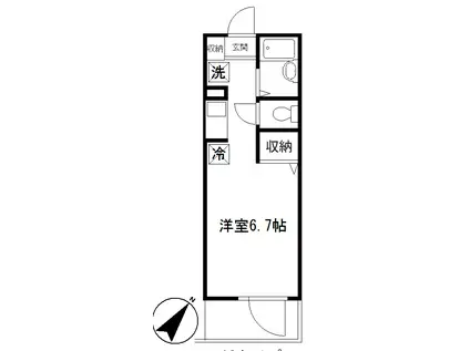 LYNX赤塚新町(ワンルーム/2階)の間取り写真