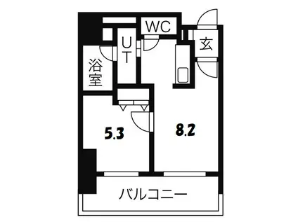 プライヴェル山鼻壱番館(1DK/11階)の間取り写真