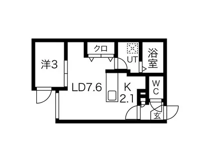 HOLOMUA MAKALII(1DK/4階)の間取り写真