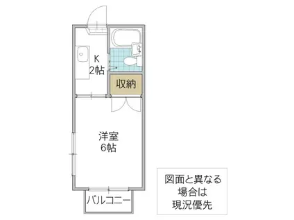 サマックス・ノーブル A棟(1K/1階)の間取り写真