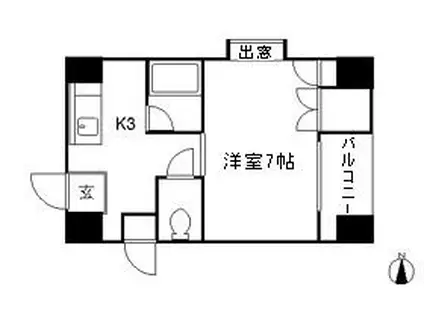 シャトレ平田(1K/3階)の間取り写真