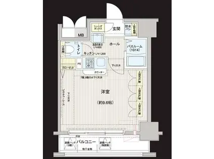 エステムプラザ品川駅前5THアベニュー(1K/6階)の間取り写真