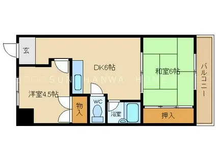 高安矢野ハイツA棟(2DK/3階)の間取り写真