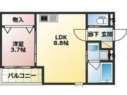 GRANDCIA PLUS(1LDK/2階)の間取り写真