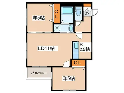 TERRACE COCOLO(2LDK/4階)の間取り写真