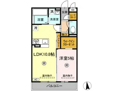 ノアールブラン泉中央(1LDK/3階)の間取り写真