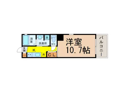 ルヴェール吹上(1K/4階)の間取り写真