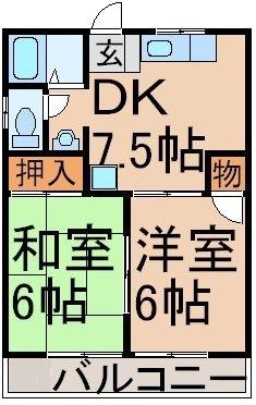 新村ハイツ(2DK/3階)の間取り写真
