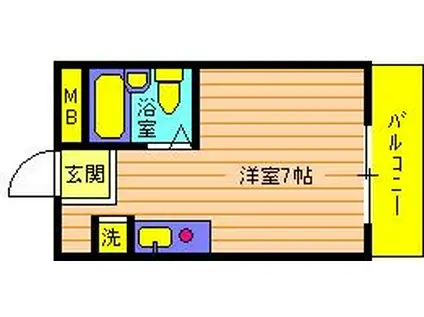 WINS AKASHI(ワンルーム/4階)の間取り写真