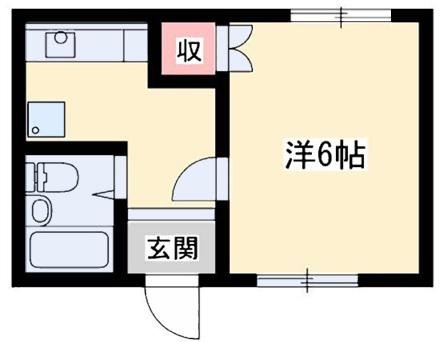 コーポイノウエ(1K/2階)の間取り写真
