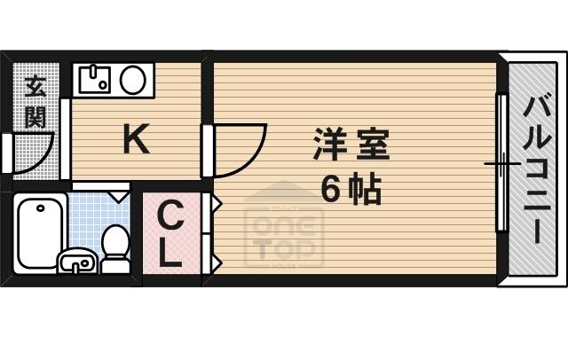 清水M1(1K/2階)の間取り写真