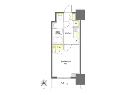 プライムメゾン白金高輪(1K/10階)の間取り写真