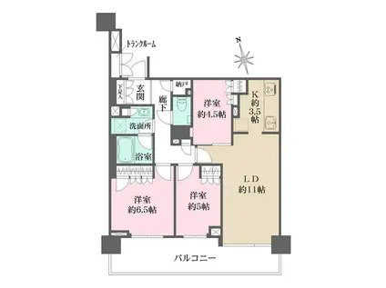 ザ・パークハウス船堀テラス(3SLDK/5階)の間取り写真