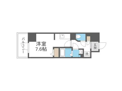 METROSA谷町六丁目サウス(ワンルーム/4階)の間取り写真