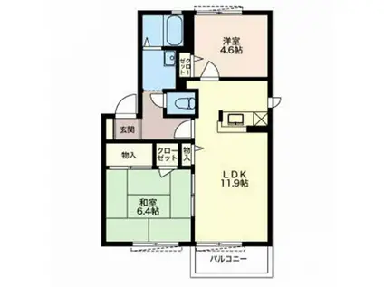 ファミール上町(2LDK/2階)の間取り写真