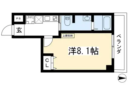 ピュアリスMIYABI(1K/5階)の間取り写真