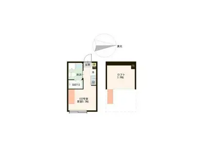 ル・リヴァージュ中川(ワンルーム/1階)の間取り写真