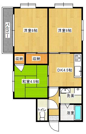 メゾン三篠(3K/3階)の間取り写真