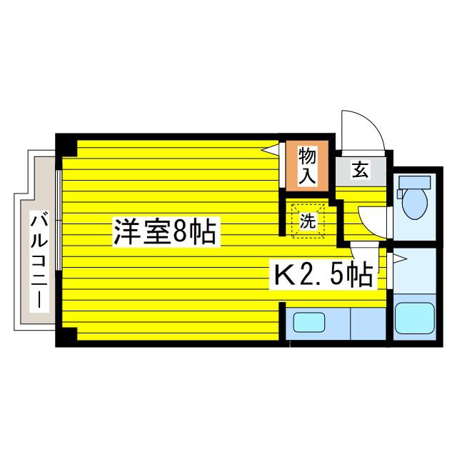インペリアル13(1K/5階)の間取り写真