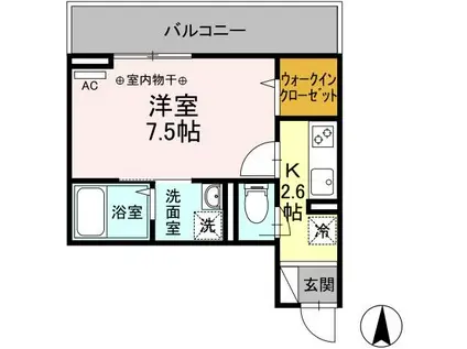 ヴィクトワール(1K/2階)の間取り写真