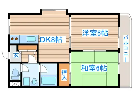 PRIERII(2DK/2階)の間取り写真