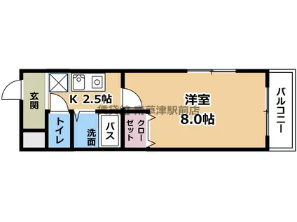 WAVE-KII(1K/3階)の間取り写真