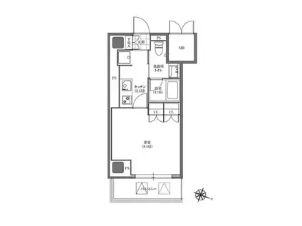 ヒューリック板橋(1K/6階)の間取り写真