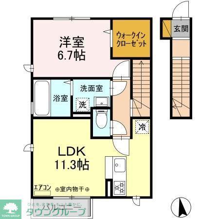 ワイズガーデン(1LDK/2階)の間取り写真