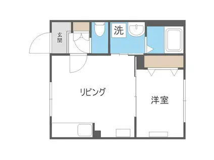 ラフィーネ西町(1LDK/3階)の間取り写真