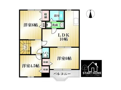 ミストラル(3LDK/2階)の間取り写真