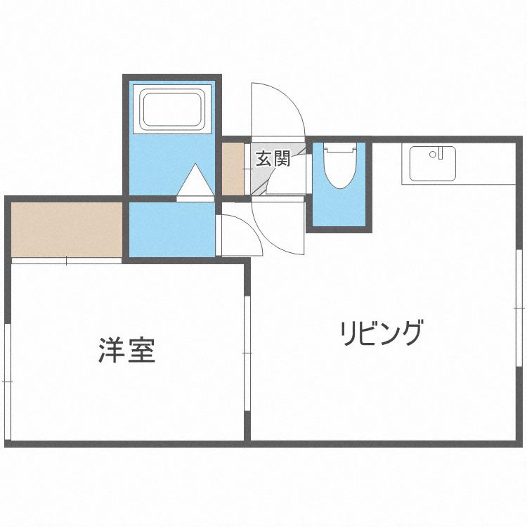 シャネル新琴似壱番館(1LDK/2階)の間取り写真