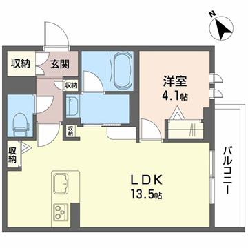 シャーメゾン 桜町(1LDK/3階)の間取り写真