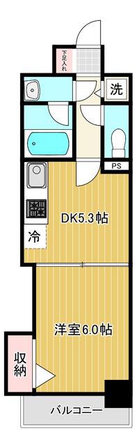 アゼリア品川(1DK/5階)の間取り写真