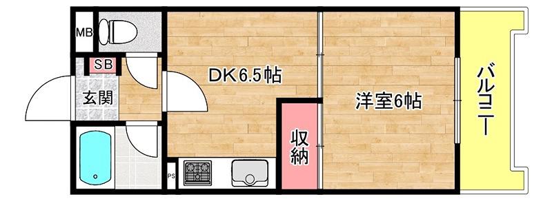 富士プラザII中央(1DK/11階)の間取り写真