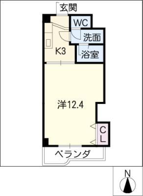 マンション天里(1K/1階)の間取り写真