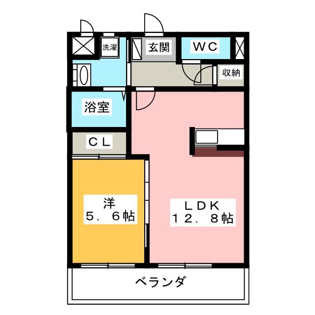 ヴァイス ハイム(1LDK/1階)の間取り写真