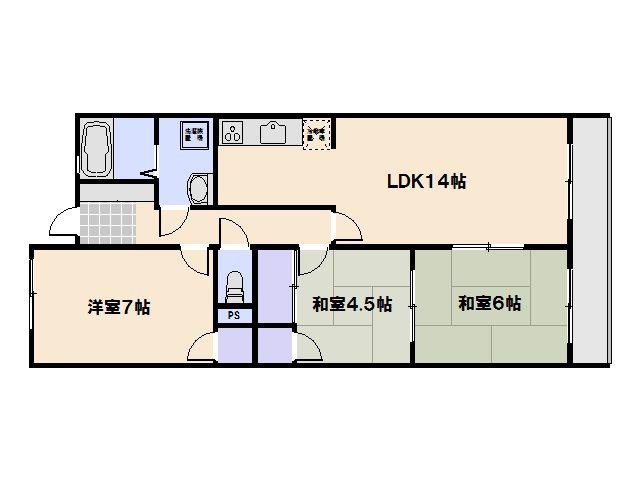 高田アーバニー(3LDK/1階)の間取り写真