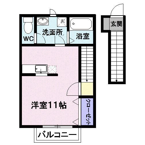モンターニャ パセオ(ワンルーム/2階)の間取り写真