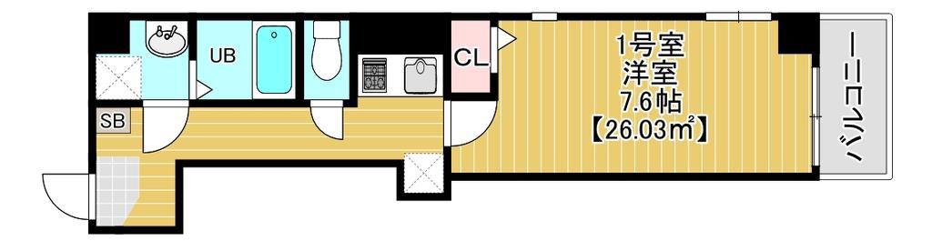 BRUN COURT MINAMISENJU(1K/6階)の間取り写真