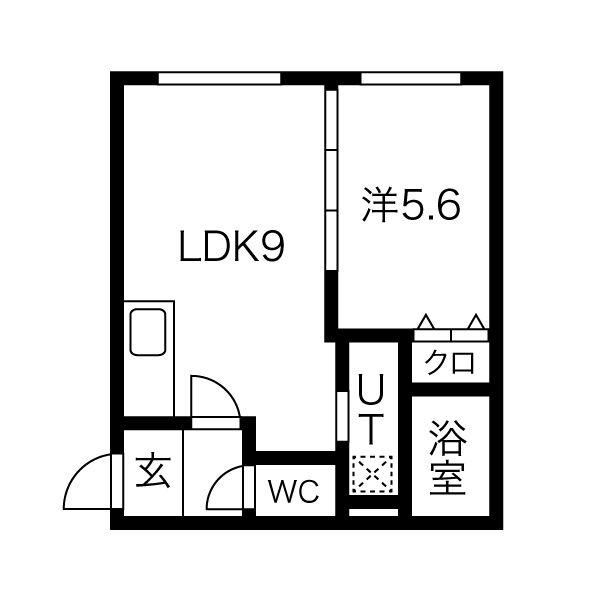 LANDMARK青葉(1LDK/2階)の間取り写真