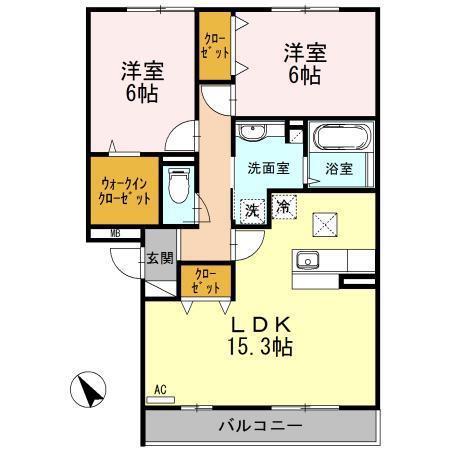 コンフォール(2LDK/1階)の間取り写真