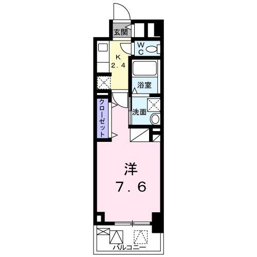 アビタシオン グランデ(1K/1階)の間取り写真