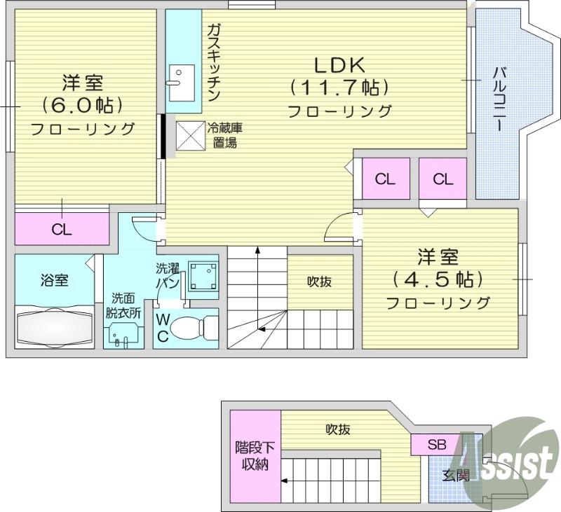 ウィストリアパ-ク(2LDK/2階)の間取り写真
