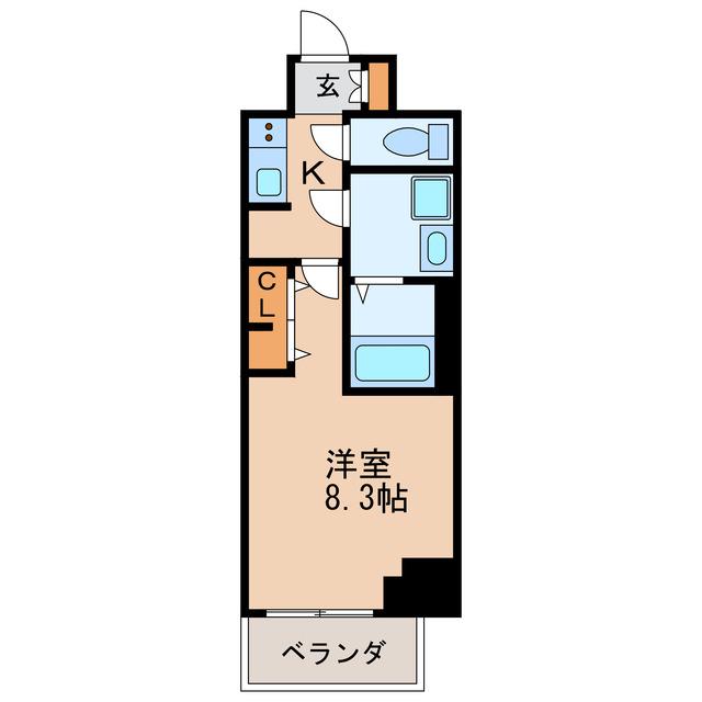 S-RESIDENCE高岳BRESA(1K/15階)の間取り写真