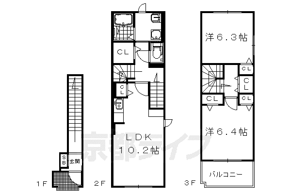 ネオ ブルックII(2LDK/2階)の間取り写真